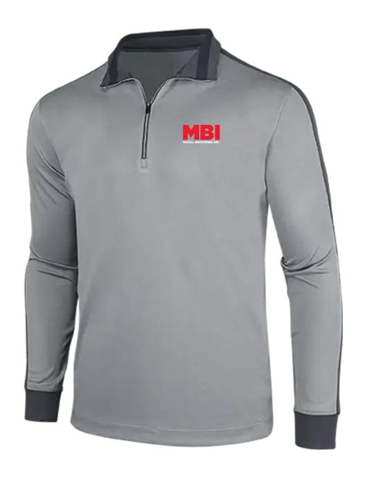 MBI NIKE Athletic Grey/Heather Dark Grey Dry-Fit 1/2 Zip Cover-Up w/MBI Logo