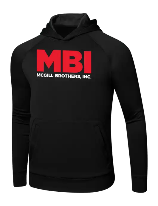 MBI Tech Black Fleece Hooded Sweatshirt w/MBI Logo