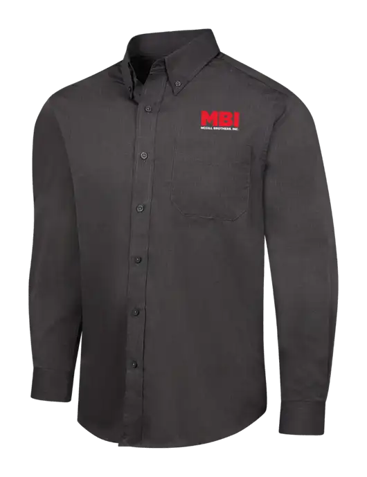 MBI Soft Black Crosshatch Easy Care Shirt w/MBI Logo