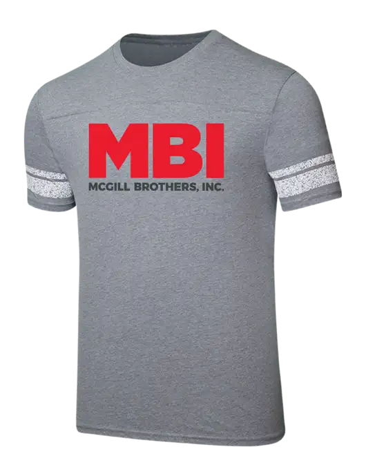 MBI Game Heathered Nickel/White 4.5 oz T-Shirt w/MBI Logo