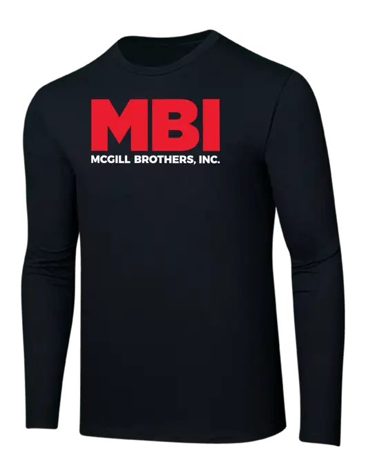 MBI Ring Spun Jet Black 4.5 oz Long Sleeve T-Shirt w/MBI Logo