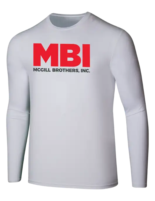 MBI Seriously Soft White Long Sleeve T-Shirt w/MBI Logo