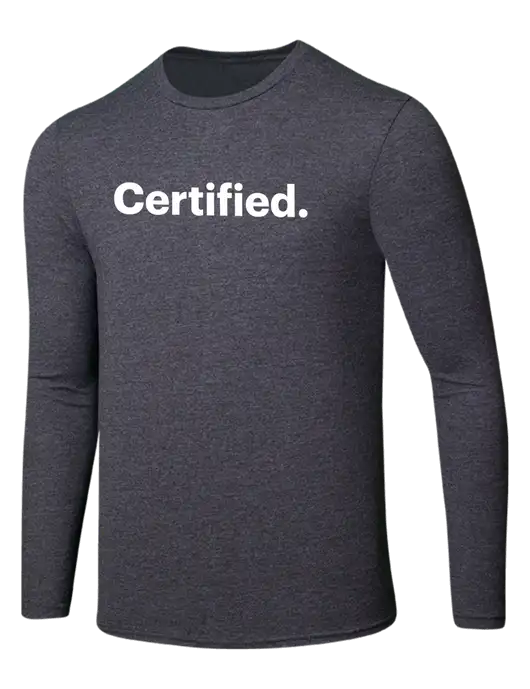 CalCPA Seriously Soft Heathered Charcoal Long Sleeve T-Shirt w/Certified Logo