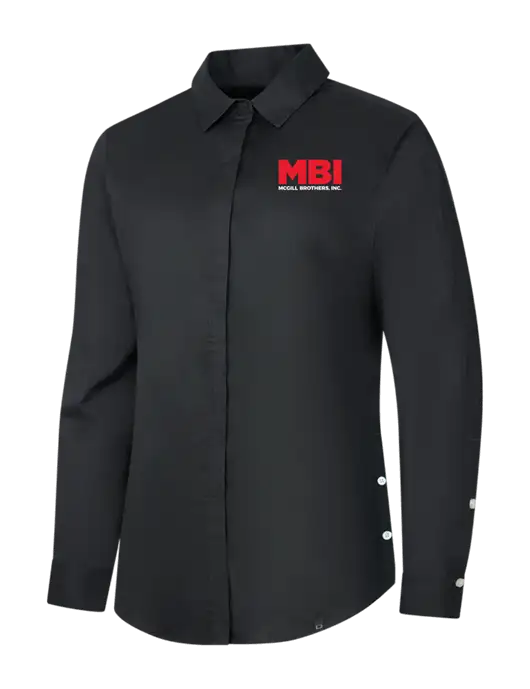 MBI OGIO Womens Black Commuter Woven Shirt w/MBI Logo