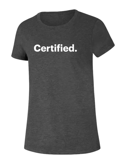 CalCPA Womens Ring Spun Dark Heather Grey 4.5 oz T-Shirt w/Certified Logo