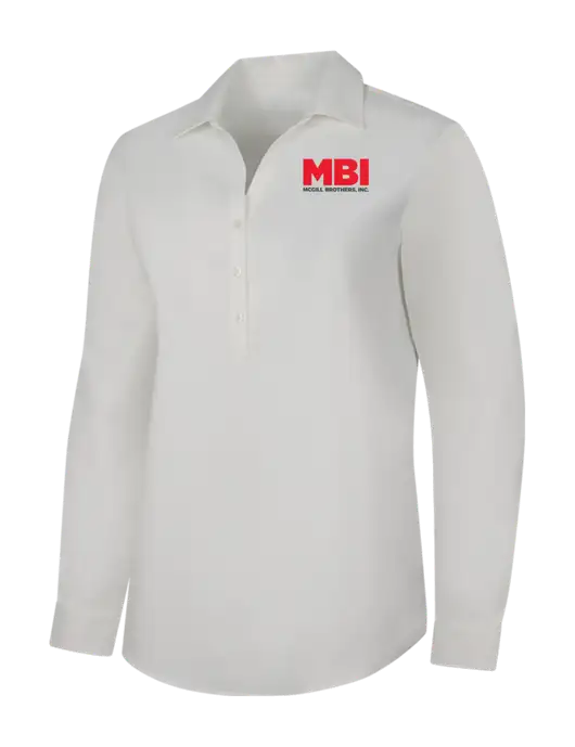 MBI Womens White City Stretch Shirt w/MBI Logo
