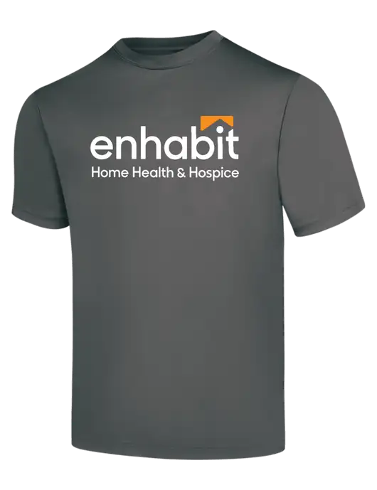 Enhabit Dark Grey PosiCharge Competitor Tee w/Enhabit Logo