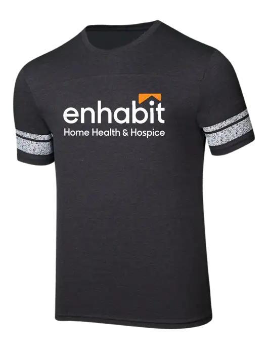 Enhabit Game Heathered Charcoal/White 4.5 oz T-Shirt w/Enhabit Logo