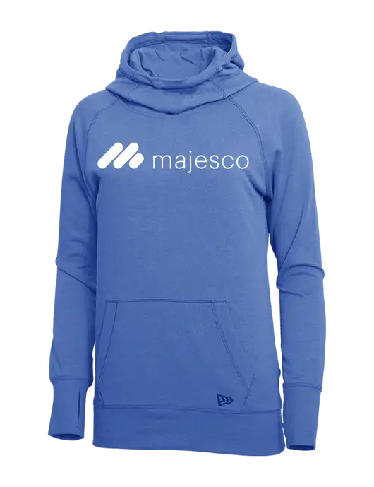 Majesco New Era Royal Heather Womens Tri-Blend Fleece Pullover Hoodie w/Majesco Logo