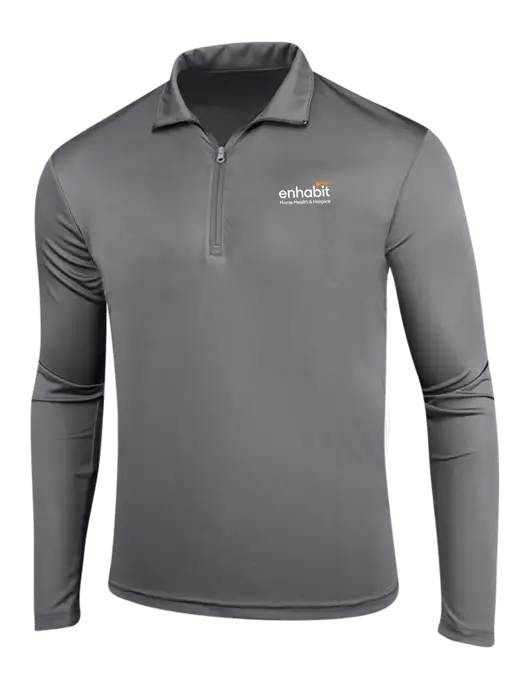Enhabit Medium Grey PosiCharge Competitor 1/4 Zip Pullover w/Enhabit Logo