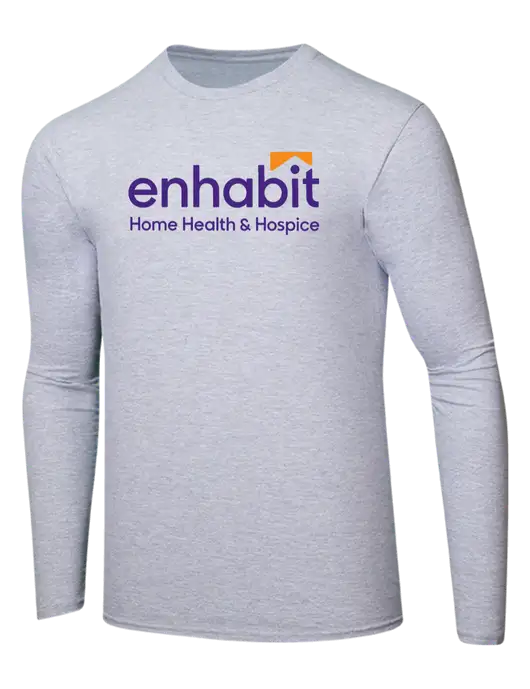 Enhabit Ring Spun Light Heather Grey 4.5 oz Long Sleeve T-Shirt w/Enhabit Logo
