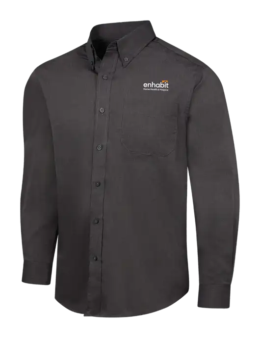 Enhabit Soft Black Crosshatch Easy Care Shirt w/Enhabit Logo