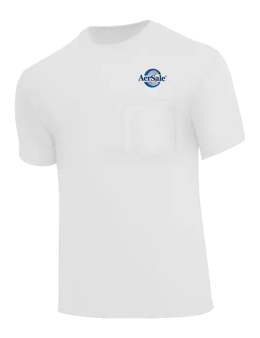AerSale Core Blend White Pocket T-Shirt w/AerSale Logo