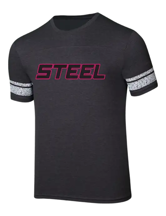 Steel Partners Game Heathered Charcoal/White 4.5 oz T-Shirt w/Steel Partners Logo