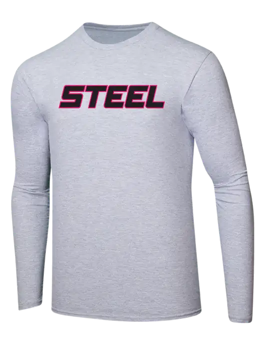 Steel Partners Ring Spun Light Heather Grey 4.5 oz Long Sleeve T-Shirt w/Steel Partners Logo