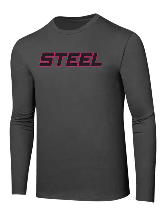 Steel Partners Ring Spun Charcoal 4.5 oz Long Sleeve T-Shirt w/Steel Partners Logo