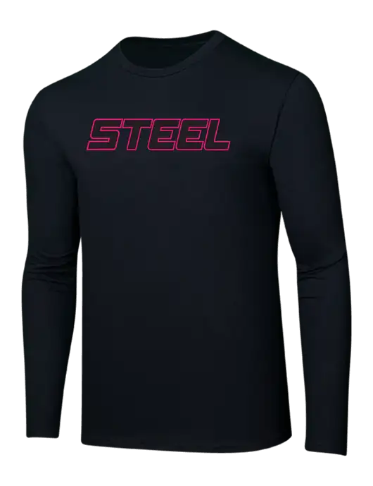 Steel Partners Ring Spun Jet Black 4.5 oz Long Sleeve T-Shirt w/Steel Partners Logo