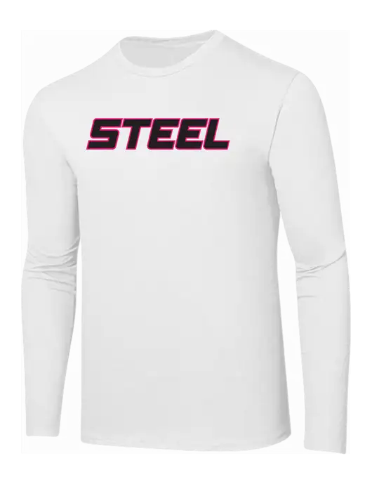 Steel Partners Ring Spun White 4.5 oz Long Sleeve T-Shirt w/Steel Partners Logo