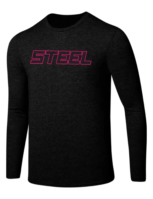 Steel Partners Seriously Soft Black Long Sleeve T-Shirt w/Steel Partners Logo