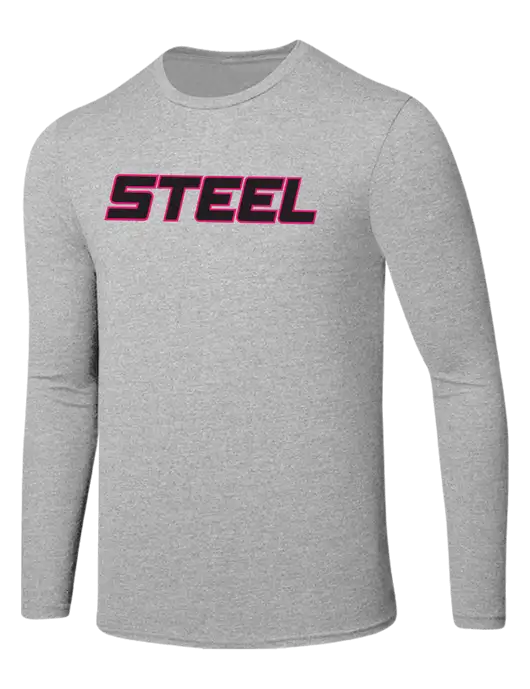 Steel Partners Seriously Soft Light Heathered Grey Long Sleeve T-Shirt w/Steel Partners Logo