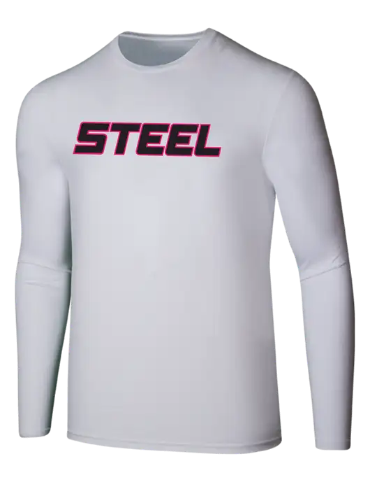 Steel Partners Seriously Soft White Long Sleeve T-Shirt w/Steel Partners Logo