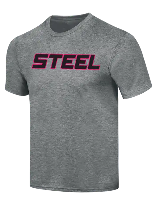 Steel Partners Simply Soft Heathered Medium Grey 4.5oz  Poly/Combed Ring Spun Cotton T-Shirt w/Steel Partners Logo