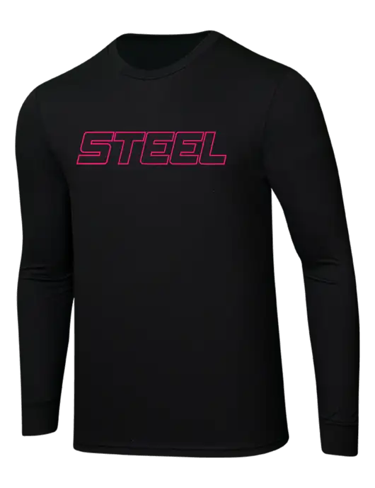 Steel Partners Simply Soft Long Sleeve Black 4.5 oz, Poly/Combed Ring Spun Cotton T-Shirt w/Steel Partners Logo