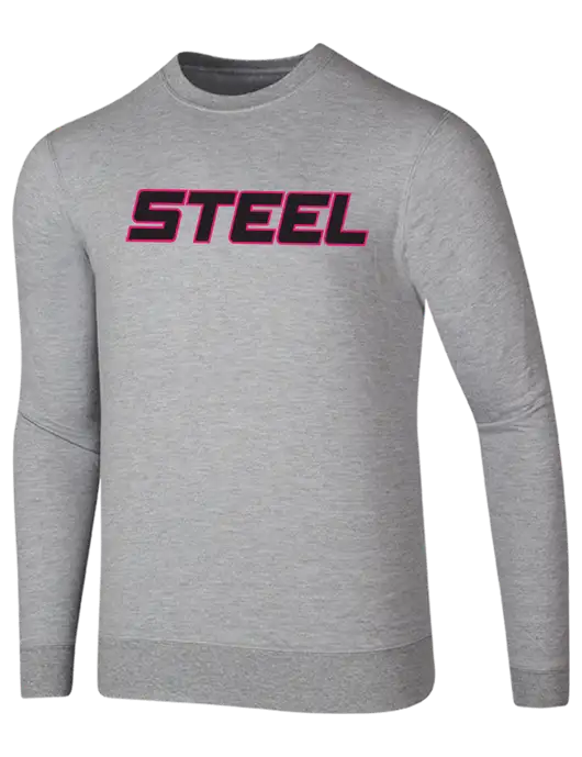 Steel Partners Light Grey Heather 7.8 oz Ring Spun Crew Sweatshirt w/Steel Partners Logo