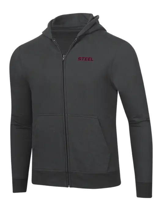 Steel Partners Charcoal 8.5 oz Ring Spun Zip Hooded Sweatshirt w/Steel Partners Logo