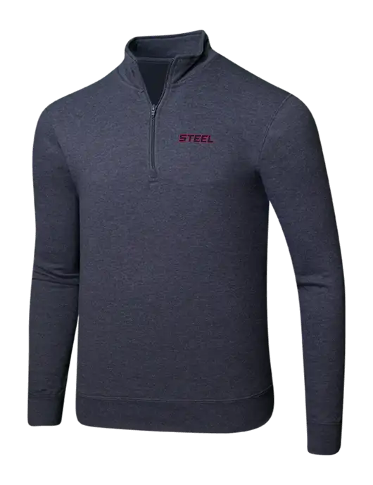 Steel Partners Dark Heather Grey 8.5 oz Ring Spun 1/4 Zip Pullover Sweatshirt w/Steel Partners Logo
