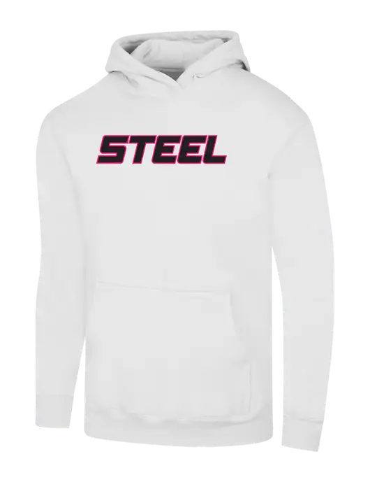 Steel Partners White 7.8 oz Ring Spun Hooded Sweatshirt w/Steel Partners Logo