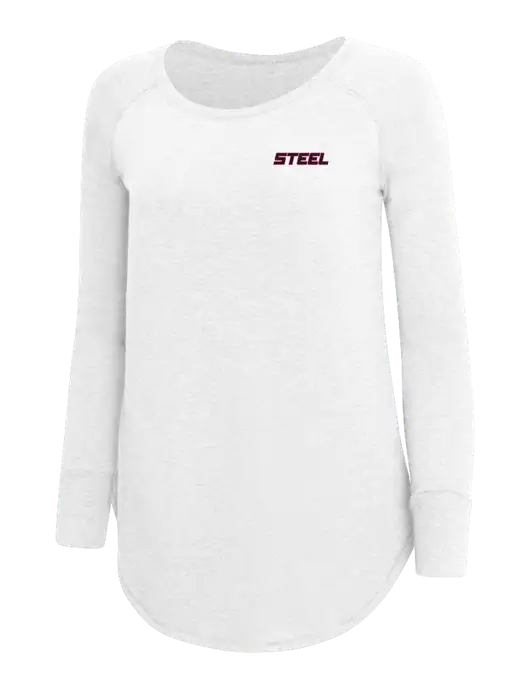 Steel Partners Womens Perfect Wide Collar Tunic Tri-Blend White 4.5 oz T-Shirt w/Steel Partners Logo