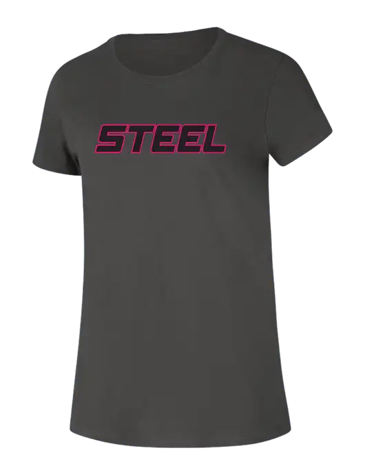 Steel Partners Womens Ring Spun Charcoal 4.5 oz T-Shirt w/Steel Partners Logo