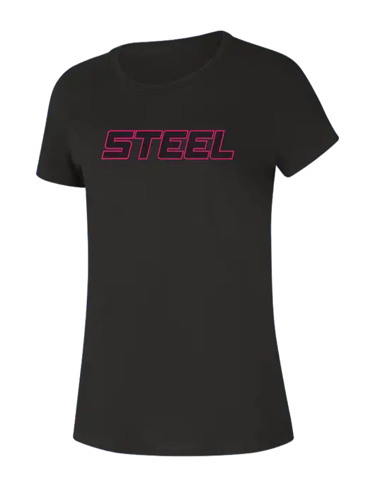 Steel Partners Womens Seriously Soft Black T-Shirt w/Steel Partners Logo