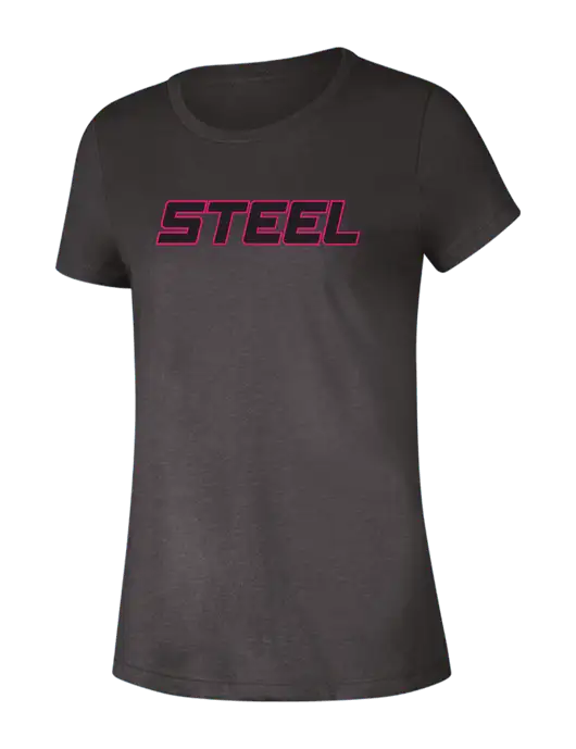 Steel Partners Womens Seriously Soft Heathered Charcoal T-Shirt w/Steel Partners Logo