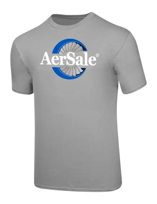 AerSale Ring Spun Silver 4.5 oz T-Shirt w/AerSale Logo