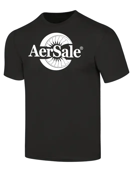 AerSale Simply Soft Black 4.5oz  Poly/Combed Ring Spun Cotton T-Shirt w/AerSale Logo