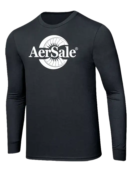 AerSale Simply Soft Long Sleeve Black Frost 4.5 oz, Poly/Combed Ring Spun Cotton T-Shirt w/AerSale Logo