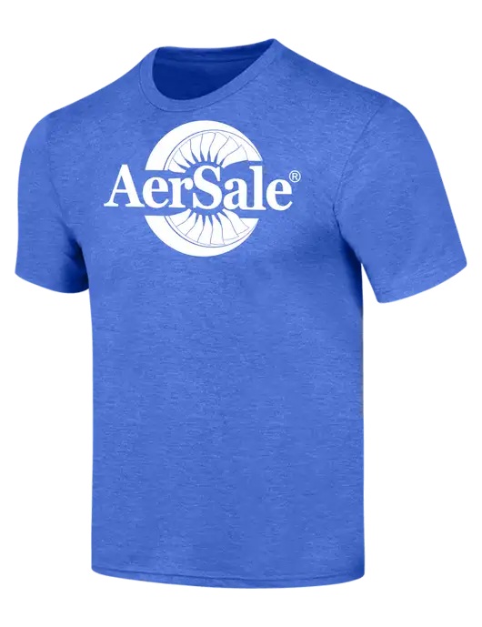 AerSale Simply Soft Royal Frost 4.5oz  Poly/Combed Ring Spun Cotton T-Shirt w/AerSale Logo