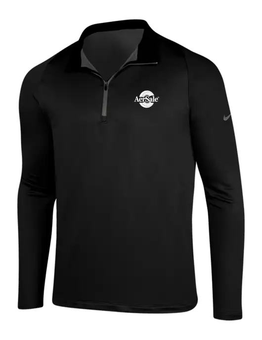 AerSale NIKE Black/Dark Grey Dry-Fit Stretch 1/2 Zip Cover-Up w/AerSale Logo