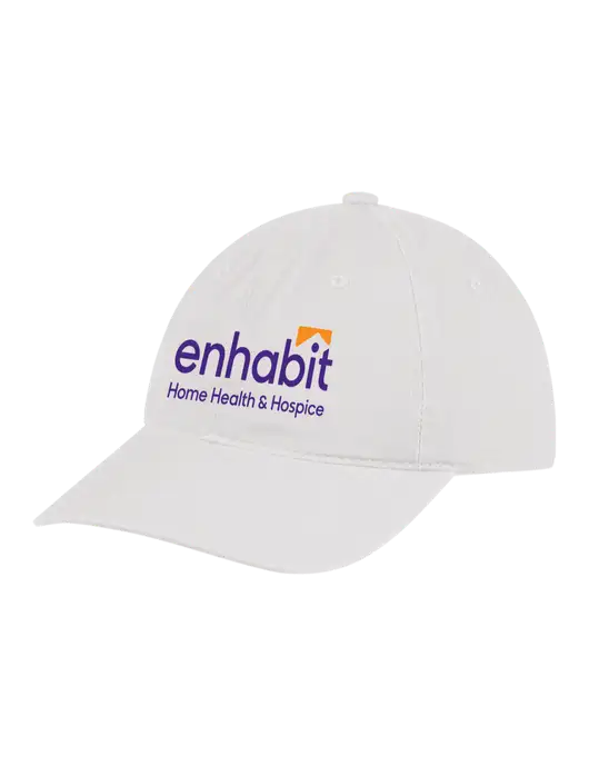 Enhabit Garment Washed Unstructured Twill White Cap w/Enhabit Logo