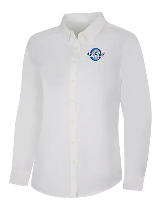 AerSale White Womens SuperPro Oxford Shirt w/AerSale Logo