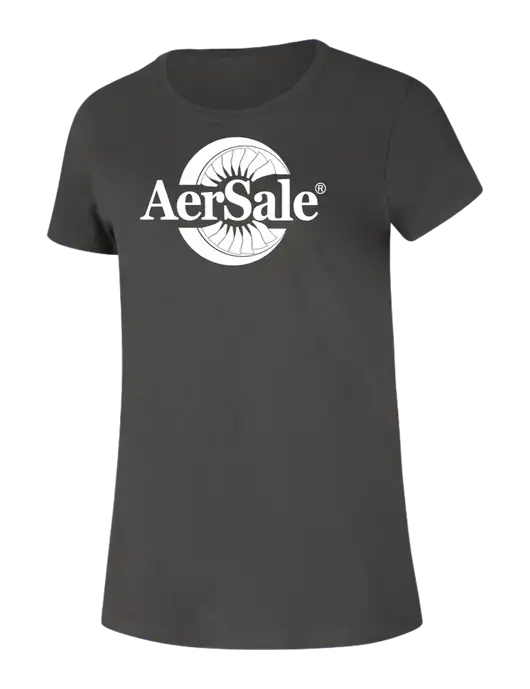 AerSale Womens Ring Spun Charcoal 4.5 oz T-Shirt w/AerSale Logo