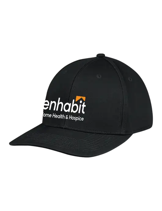 Enhabit Premium Modern Structured Twill Black Snapback Cap w/Enhabit Logo