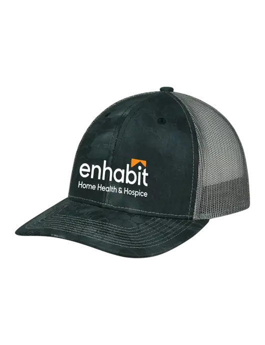 Enhabit Camo Premium Modern Kryptek Typhon/Charcoal Snapback Trucker Cap w/Enhabit Logo