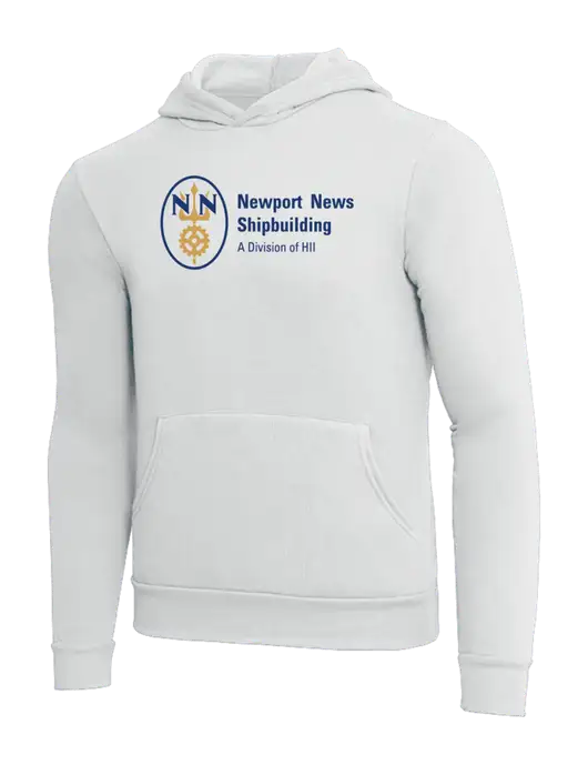 Newport News BELLA+CANVAS White Ash Sponge Fleece Pullover Hoodie w/NNS Logo