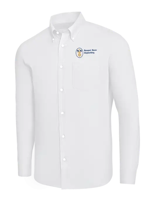 Newport News Brooks Brothers White Wrinkle-Free Stretch Nailhead Shirt w/NNS Logo