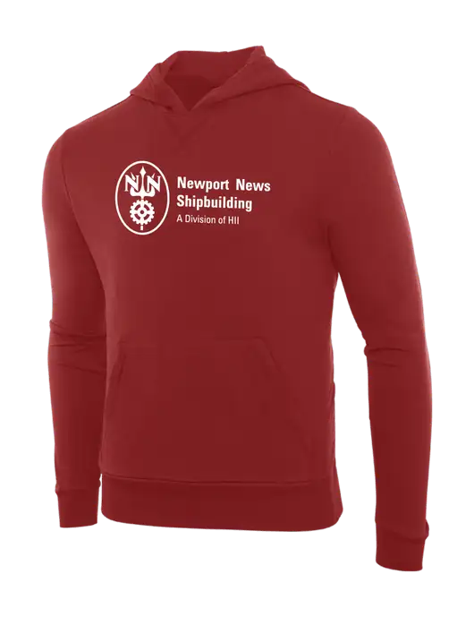 Newport News Allmade Revolution Red Organic French Terry Pullover Hoodie w/NNS Logo