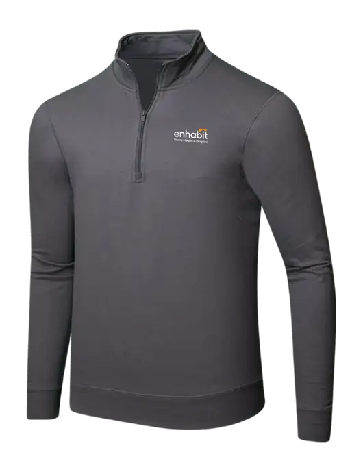 Enhabit Charcoal 8.5 oz Ring Spun 1/4 Zip Pullover Sweatshirt w/Enhabit Logo