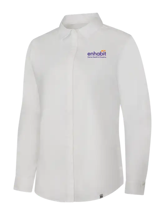 Enhabit OGIO Womens White Commuter Woven Shirt w/Enhabit Logo